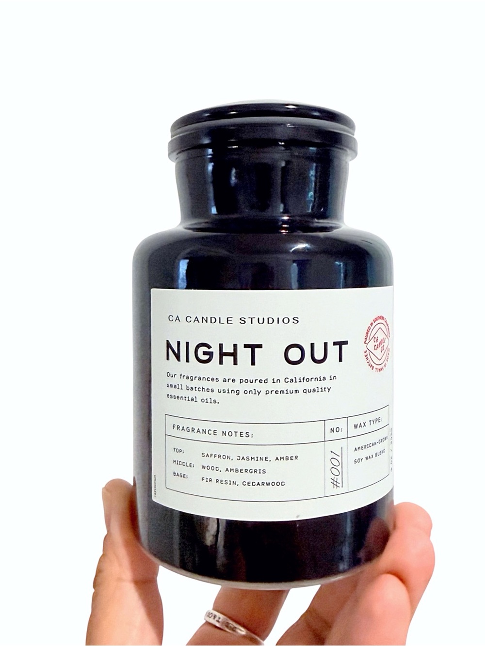 Leoben Company Night Out No. 100 Luxury Scented Candle - Black Apothecary Jar